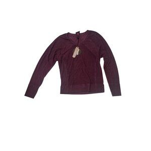 NWT Knox Rose Womens XS Burgundy Ribbed Long Sleeve Pullover Sweater 1778